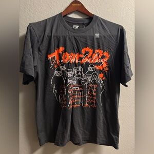 NEW Star Wars x Uniqlo Black T-Shirt Darth Vader Dark Side Galaxy UTGP (X Large)